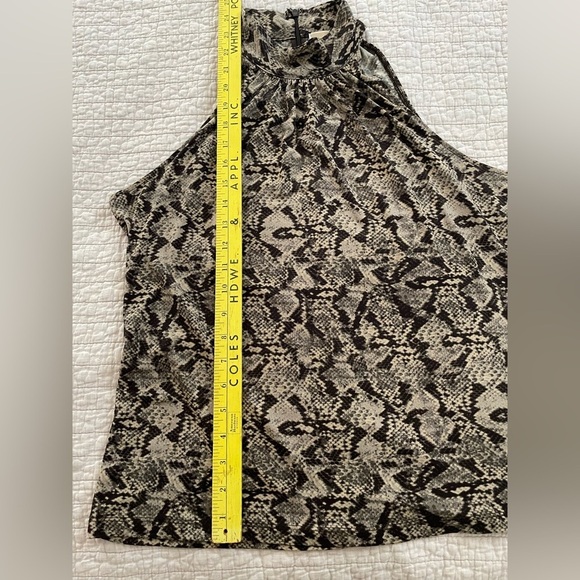 Michael Kors Snakeskin Printed High Neck Tank Work Party Cocktail Size Large - Picture 7 of 8